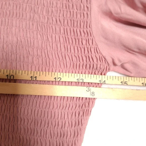 Meroketty Mini Dress Womens S Pink Smocked Tiered‎ Long Sleeve NWoT Flowy - Picture 12 of 13